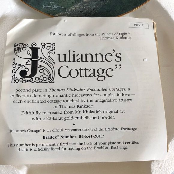 Thomas Kinkade Julianne’s Cottage Collectors Plate - Picture 6 of 6